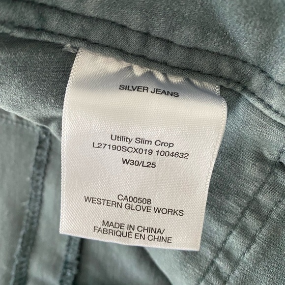 SILVER jeans utility slim crop W30 L25 - Picture 3 of 4